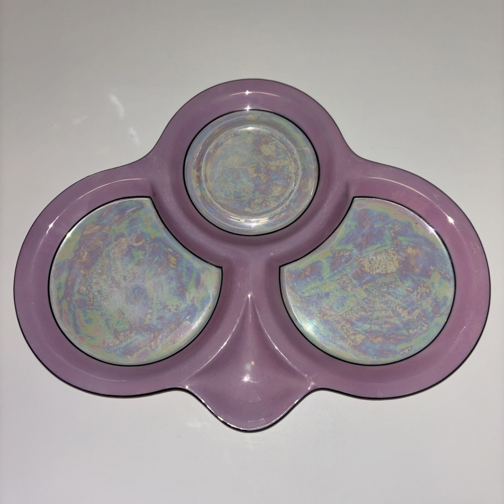 German appetizer snack plate Vanity Feminin Trinket Dish Organizer Pink Metallic